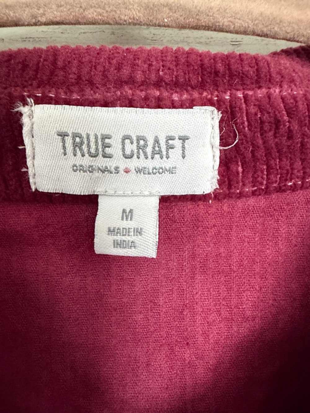 True Craft Wine & White Corduroy Tie-Dye Shirt Jacket - Picture 2 of 4